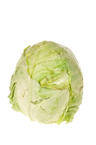 Head of green cabbage vegetable isolated — Stock Photo, Image