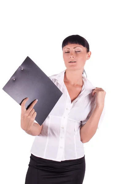 Business woman sweating — Stock Photo, Image