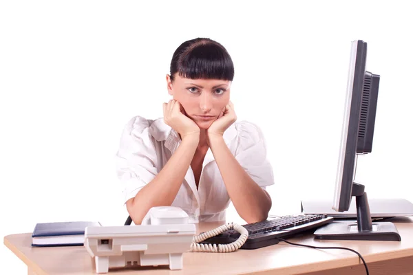 Young frustrated business woman — Stock Photo, Image