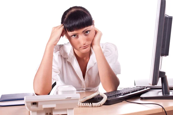 stock image Young frustrated business woman