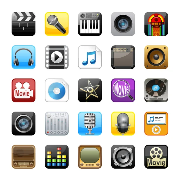 Multimedia icons — Stock Photo, Image