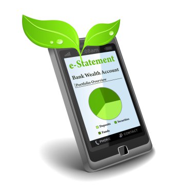 E-Statement on cell phone clipart