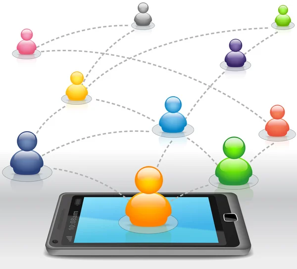 Red de Redes Sociales en Smartphone — Foto de Stock