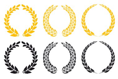 Set of laurel wreaths clipart