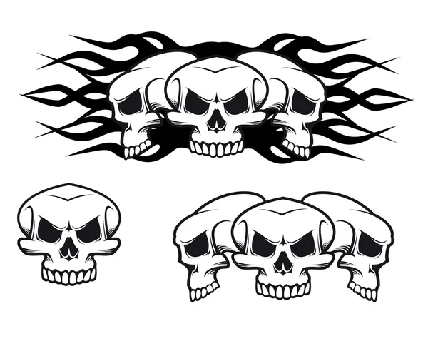 Tatuaje de cráneos — Vector de stock