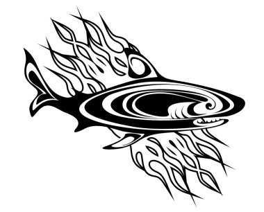 Shark tattoo clipart