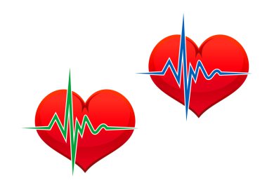 Heart with pulse clipart