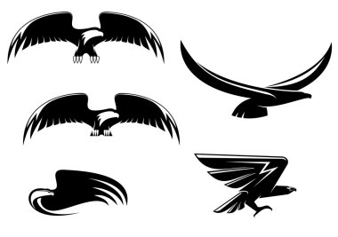 Heraldry eagle symbols and tattoo clipart