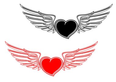 Retro heart tattoo clipart