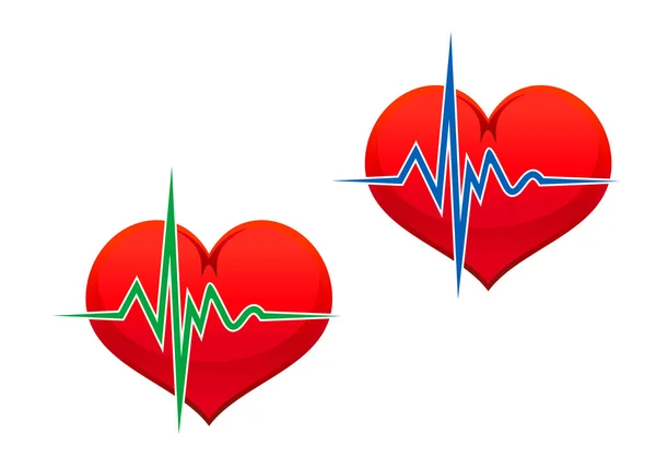 Hjärta med puls — Stock vektor