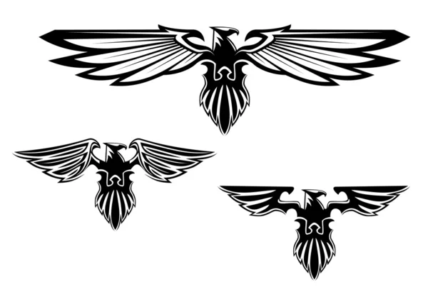 Águila heráldica símbolos y tatuaje — Vector de stock