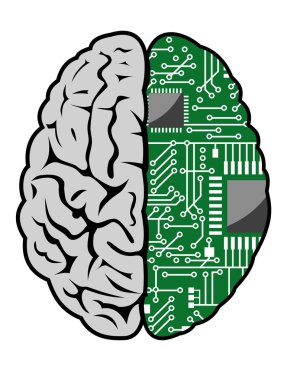 Brain and motherboard clipart