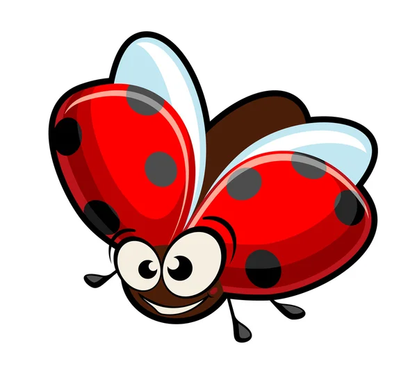 Funny cartoon ladybug — Stock Vector