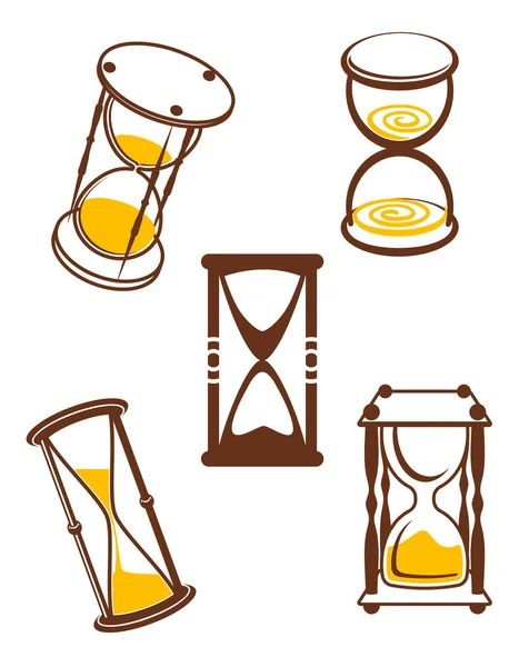 Símbolos de reloj de arena — Vector de stock