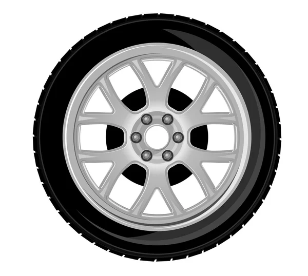 Roda e pneu — Vetor de Stock