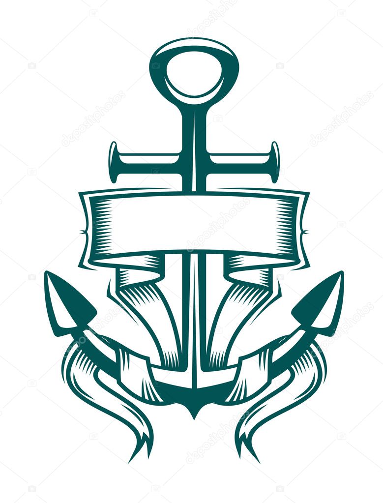 Anchor with ribbon