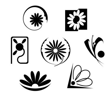 Set of flowers icons clipart