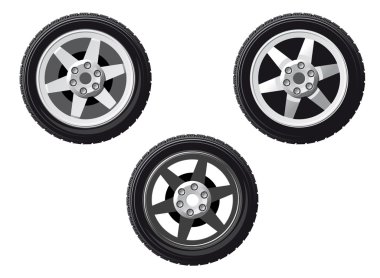 Set of isolated wheels clipart