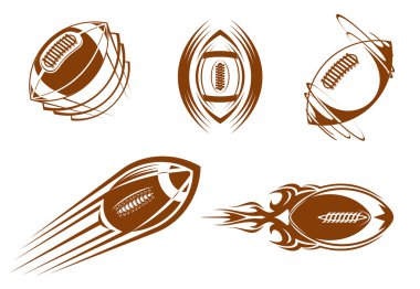 Rugby and football mascots clipart