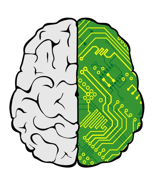 Cerveau et carte mère — Image vectorielle