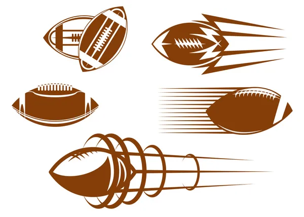 Maskotki rugby i piłki nożnej — Wektor stockowy