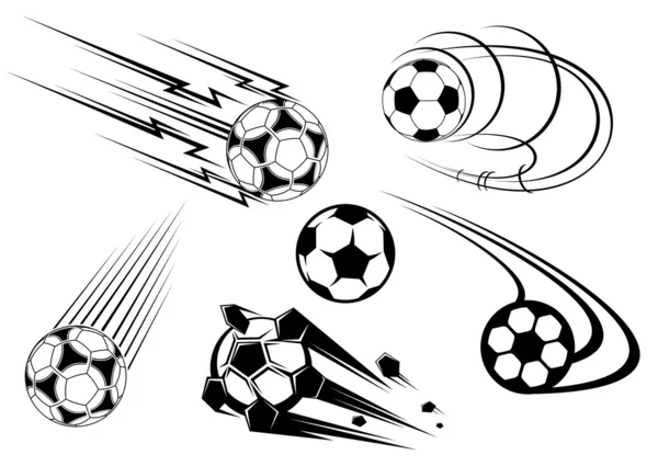 Football and soccer symbols and mascots — Stock Vector
