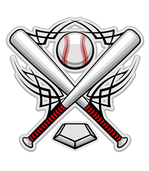 Färg baseball emblem — Stock vektor