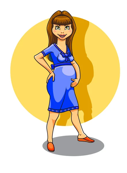 Mulher feliz grávida —  Vetores de Stock