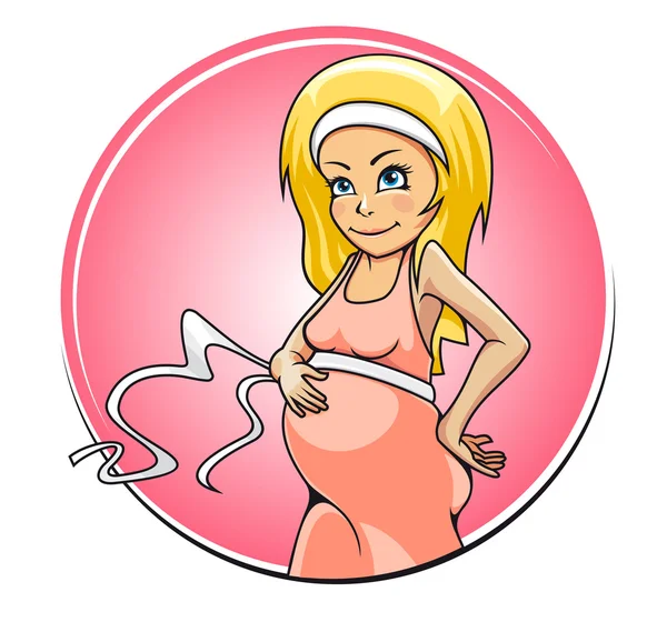 Güzel bir hamile kadın — Stok Vektör