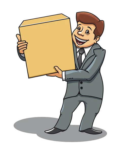 Бизнесмен с коробкой — стоковый вектор