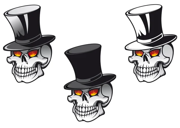 Skull in hat — Stock Vector