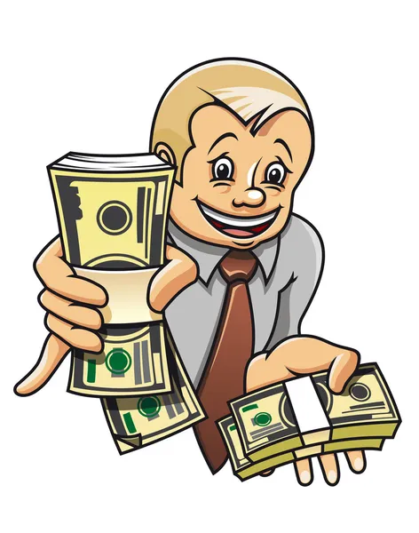 Businessman with money — Stock Vector