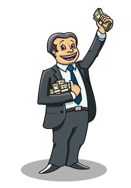 Homme d'affaires avec de l'argent — Image vectorielle