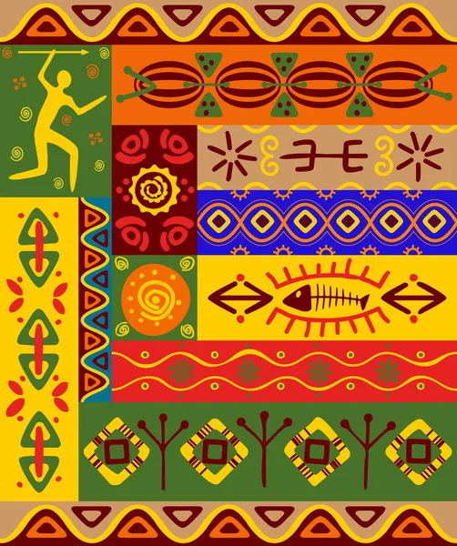 Modelli etnici e ornamenti — Vettoriale Stock