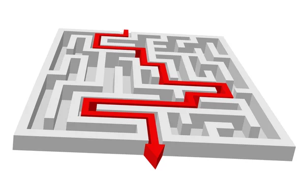 Labirinto - quebra-cabeça de labirinto — Vetor de Stock