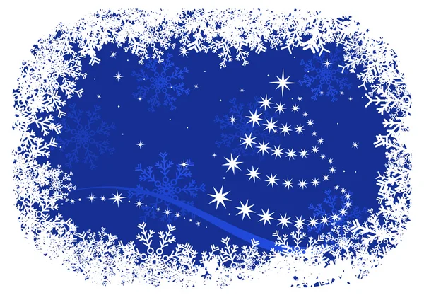 Fond de vacances de Noël avec flocons de neige — Image vectorielle