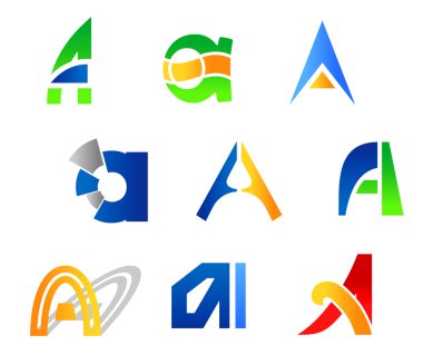 Letter A symbols clipart