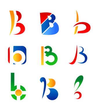 Letter B symbols clipart