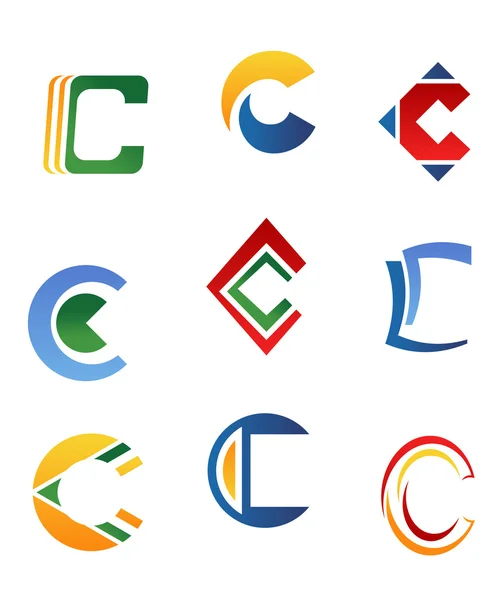 Buchstabe c Symbole — Stockvektor