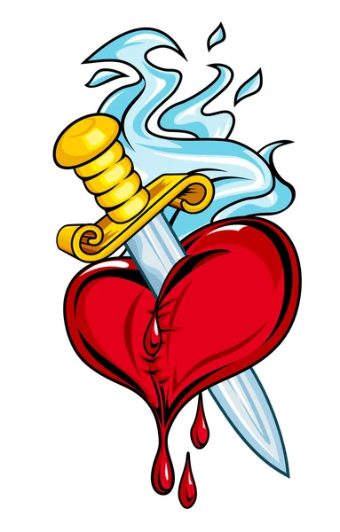 Coeur avec épée — Image vectorielle