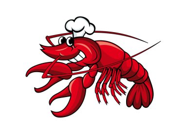 Smiling crayfish chef clipart
