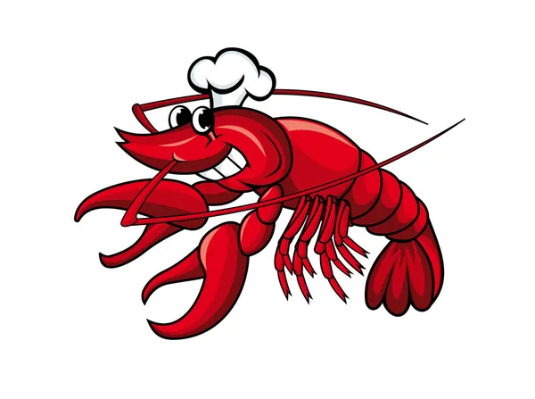 Smiling crayfish chef — Stock Vector