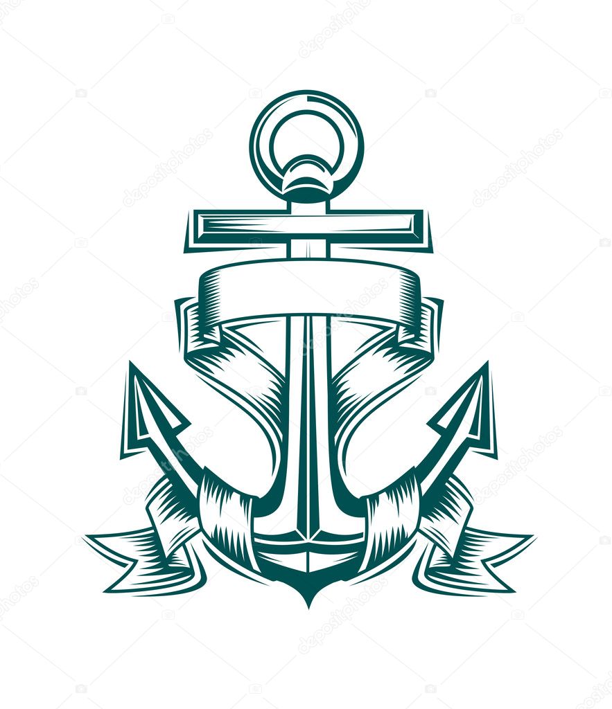 Anchor with ribbons