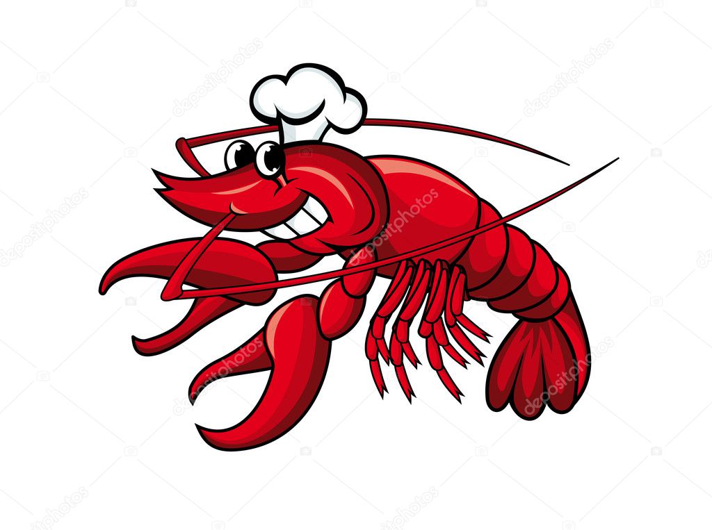 Smiling crayfish chef