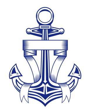 Anchor with ribbons clipart