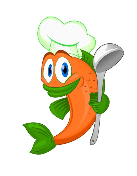 卡通厨师鱼 — 图库矢量图片