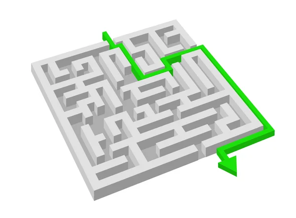 Labyrinth - Labyrinth-Rätsel-Konzept — Stockvektor