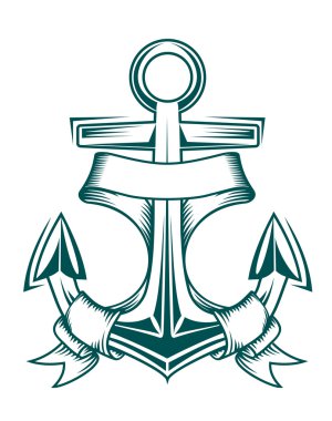 Anchor with ribbons clipart