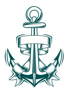 Anchor with ribbons clipart