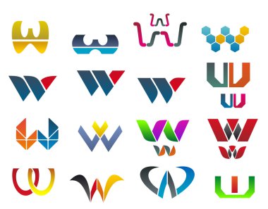 Symbols of letter W clipart